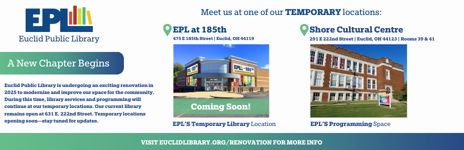 Euclid Public Library's temporary locations. 